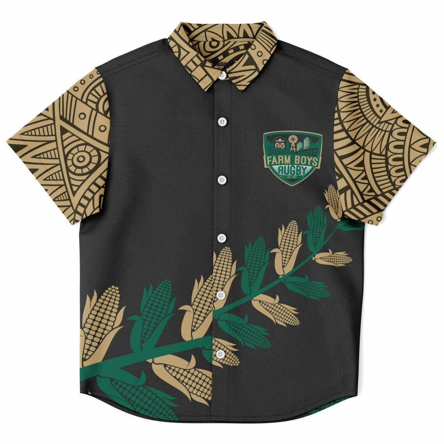 Kids/Youth Short Sleeve Button Down Shirt - AOP